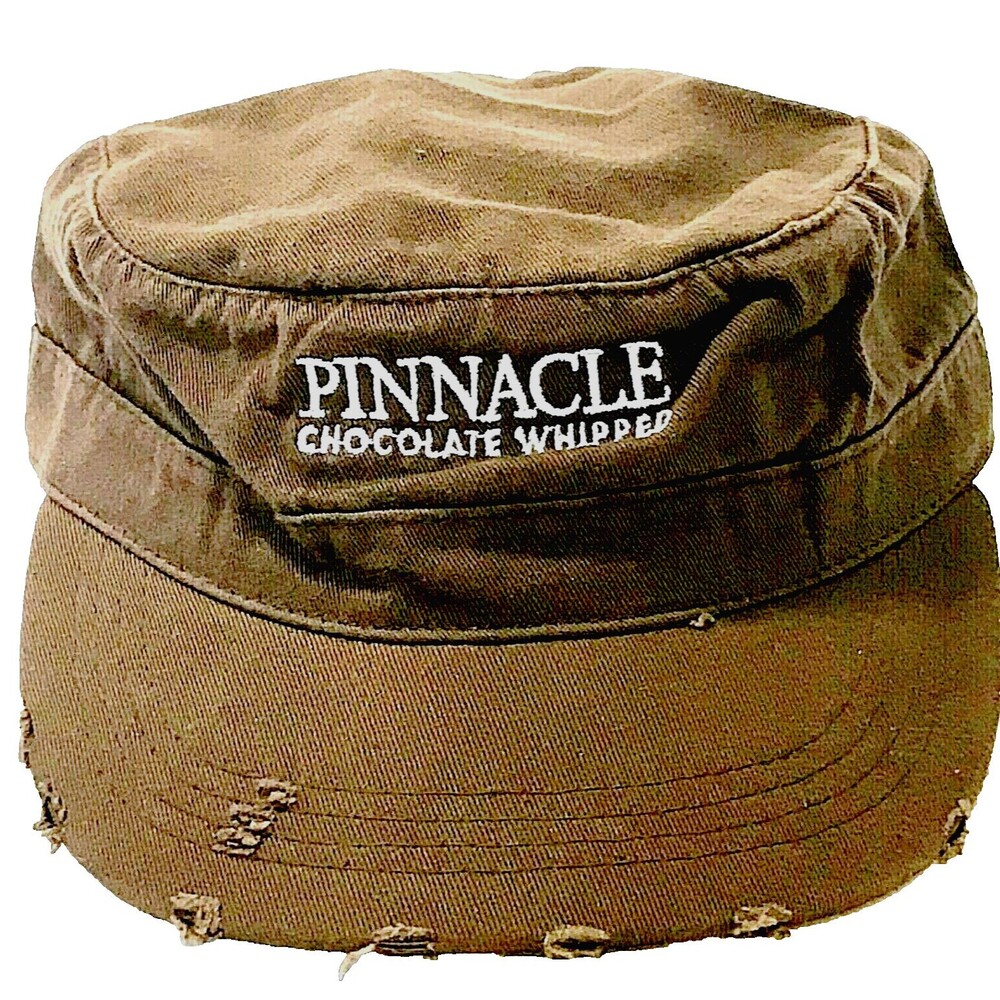 Cadet Military Cap Unisex Pinnacle Vodka Chocolate Whipped Cotton Distress Brown